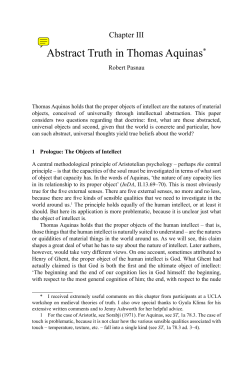 abstract truth in thomas aquinas*