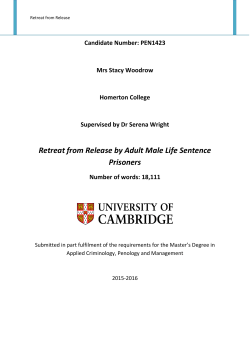 Retreat from Release by Adult Male Life Sentence Prisoners