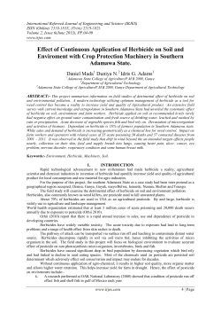 Effect of Continuous Application of Herbicide on Soil and