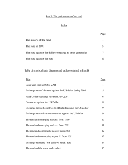 Page The history of the rand 1 The rand in 2001 5 The rand against