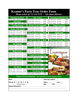 Kramer`s Party Tray Order Form