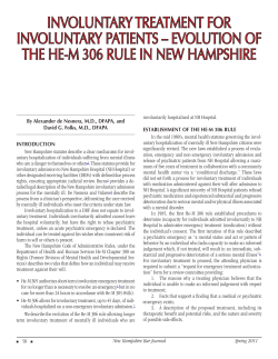 involuntary treatment for involuntary patients &ndash; evolution of the he