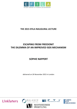 escaping from freedom? the dilemma of an improved isds