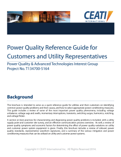 PQ Reference Guide for Customers and Utility