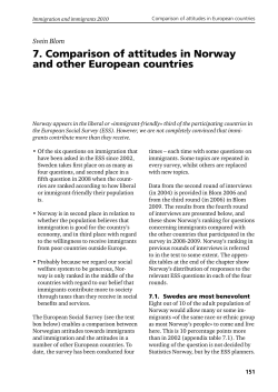 7. Comparison of attitudes in Norway and other European countries