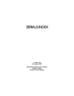 Serials Guide - Bethel College, KS