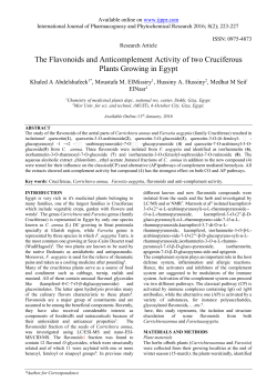 The Flavonoids and Anticomplement Activity of two