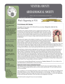 February Newsletter - Ventura County Archaeological Society