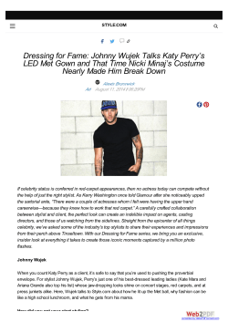 Dressing for Fame: Johnny Wujek Talks Katy