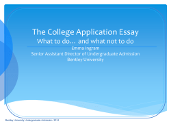 The College Application Essay - Hewlett