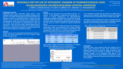 RATIONALE FOR THE USE OF SYSTEMATIC THIAMINE AT
