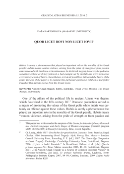 quod licet bovi non licet iovi?1 - Digital Library of the Faculty of Arts