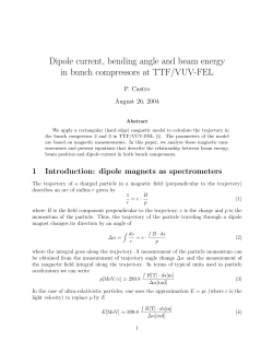 Dipole current, bending angle and beam energy in