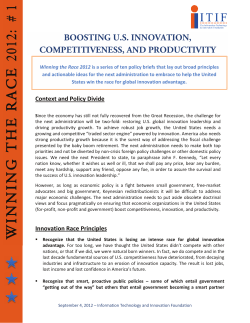 Boosting Innovation, Competitiveness, and Productivity