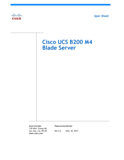 Cisco UCS B200 M4 Blade Server Spec Sheet