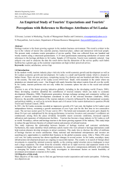 An Empirical Study of Tourists` Expectations and Tourists