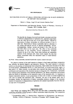 MATURATION STATUS OF SMALL INTESTINE EPITHELIUM IN