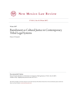 Banishment as Cultural Justice in Contemporary Tribal Legal Systems