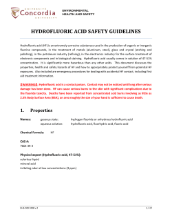 HYDROFLUORIC ACID SAFETY GUIDELINES