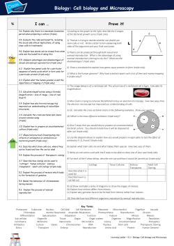 Biology: Cell biology and Microscopy