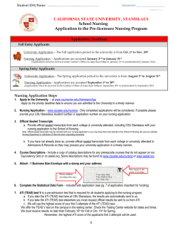 CALIFORNIA STATE UNIVERSITY, STANISLAUS School Nursing