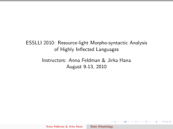 Basic Morphology