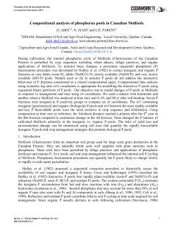 Compositional analysis of phosphorus pools in Canadian Mollisols