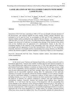 laser ablation of multi-layered targets with short laser pulses.