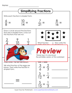 Simplifying Fractions - Super Teacher Worksheets