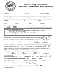Sheriff Department Employment Application