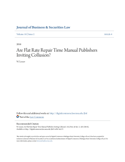 Are Flat Rate Repair Time Manual Publishers Inviting Collusion?