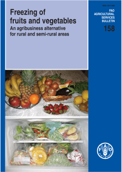 Freezing of fruits and vegetables. An agribusiness