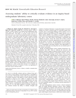 Assessing students` ability to critically evaluate evidence in an