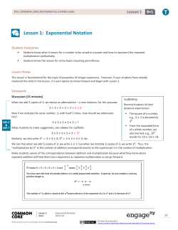 Lesson 1: Exponential Notation