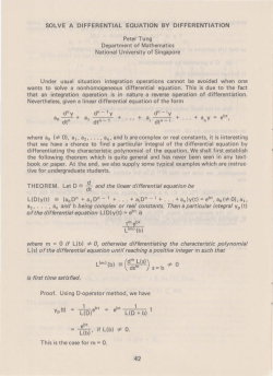 SOLVE A DIFFERENTIAL EQUATION BY DIFFERENTIATION