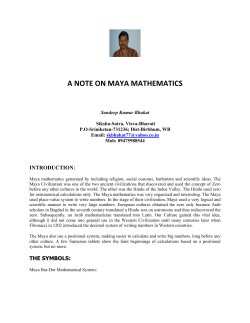 a note on maya mathematics