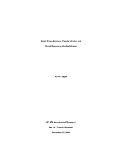 Ralph Waldo Emerson, Theodore Parker and Their