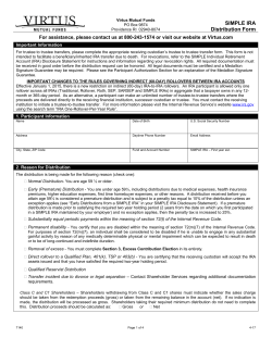 SIMPLE IRA Distribution Form