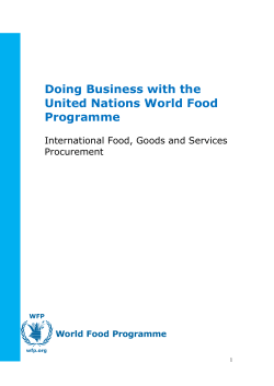Doing Business with the United Nations World Food