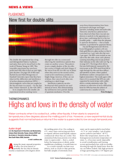 Highs and lows in the density of water