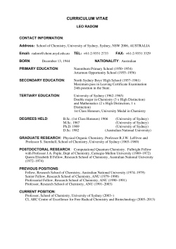 Curriculum vitae - The University of Sydney
