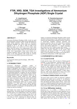 FTIR, XRD, SEM, TGA Investigations of Ammonium Dihydrogen