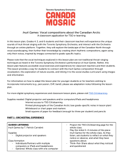 Inuit Games: Lesson Plan - TSO Canada Mosaic