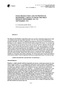 food production and nutrition in biosphere 2