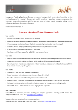 Internship International Project Management (m/f)