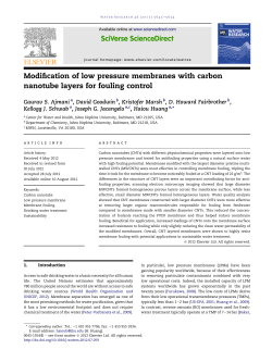 Modification of low pressure membranes with carbon nanotube