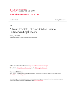 A Future Foretold: Neo-Aristotelian Praise of Postmodern Legal Theory