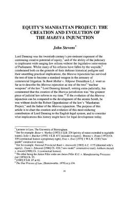 EQUITY`S MANHATTAN PROJECT: THE CREATION AND