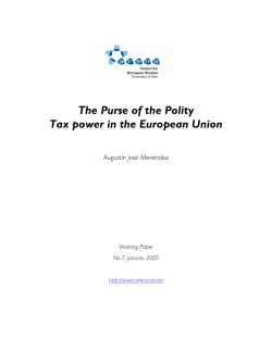 The Purse of the Polity Tax power in the European Union
