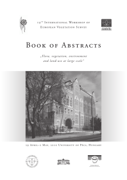 Book of Abstracts - European Vegetation Survey